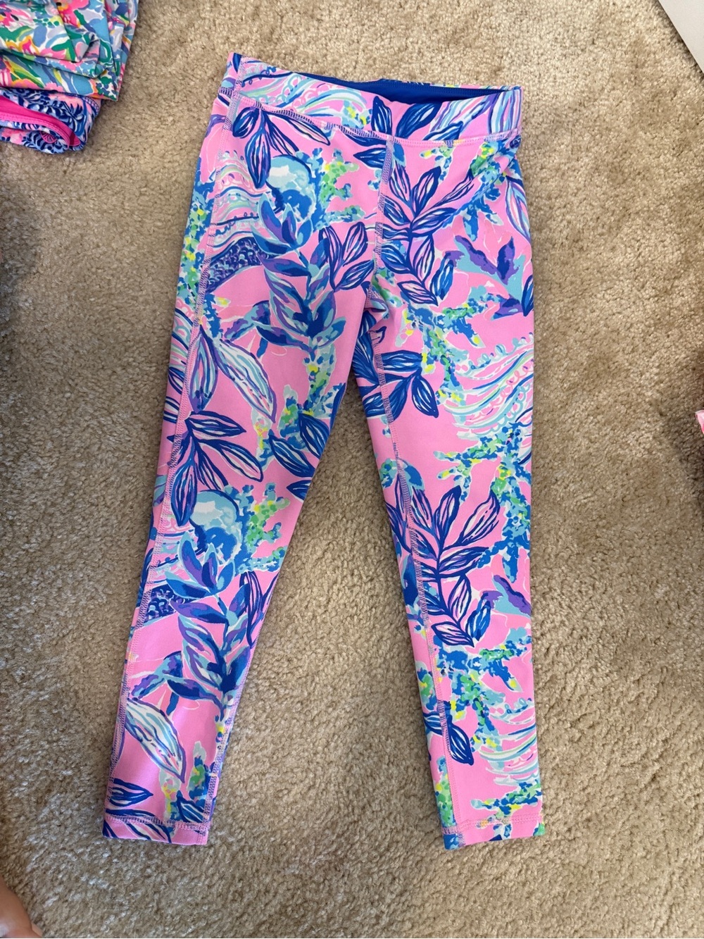 Lilly Pulitzer Pink Blue Floral Leggings